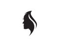 hair woman and face logo and symbols vector Royalty Free Stock Photo