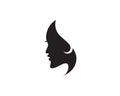 hair woman and face logo and symbols vector Royalty Free Stock Photo