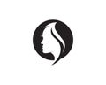 hair woman and face logo and symbols vector Royalty Free Stock Photo