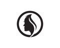 hair woman and face logo and symbols vector Royalty Free Stock Photo