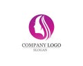 hair woman and face logo and symbols vector Royalty Free Stock Photo