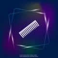 Hairbrash vector neon light icon. Flat comb icon. Layers grouped for easy editing illustration.