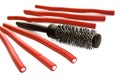 Hairbrush and hair curlers Royalty Free Stock Photo