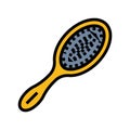 hairbrush hygiene color icon vector illustration