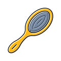 hairbrush hygiene color icon vector illustration