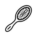 hairbrush hygiene line icon vector illustration