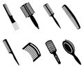 Hairbrushes Silhouette Icons