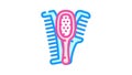 hairbrushes tool for hair color icon animation
