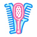 hairbrushes tool for hair color icon vector illustration