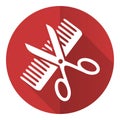 Haircut flat design vector icon, style, hair salon concept illustration Royalty Free Stock Photo