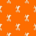 Haircut pattern vector orange Royalty Free Stock Photo