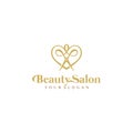 Haircut salon logo with scissor illustration design.