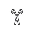 Haircut thinning scissors line icon