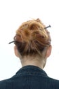 Hairdress with a metal nail