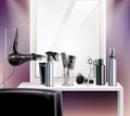 Hairdress Tools Realistic Composition Royalty Free Stock Photo