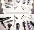 Hairdress Tools Top View Royalty Free Stock Photo