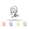 Hairdresser avatar multi color icon. Simple thin line, outline vector of mobile concept icons for ui and ux, website or mobile