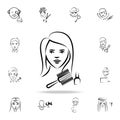 hairdresser avatar sketch style icon. Detailed set of profession in sketch style icons. Premium graphic design. One of the