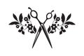 Hairdresser, Beauty salon logo. scissors sign vector illustration