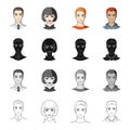 Hairdresser, clipping, coiffure and other web icon in cartoon style.Man, brown, haired icons in set collection. Royalty Free Stock Photo