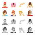 Hairdresser, cosmetic, salon, and other web icon in cartoon,monochrome style.Means, hygiene, care icons in set