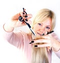 Hairdresser cutting hair Royalty Free Stock Photo