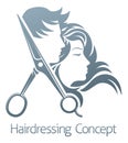 Hairdresser Hair Salon Scissors Man Woman Concept Royalty Free Stock Photo