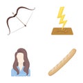 Hairdresser, history, achievement icons in set collection.s and other web icon in cartoon style. products, bread