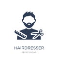 Hairdresser icon. Trendy flat vector Hairdresser icon on white b