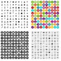 100 hairdresser icons set vector variant