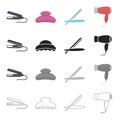 Hairdresser related icon set Royalty Free Stock Photo