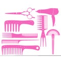 The hairdresser's set in a vector format part 1.