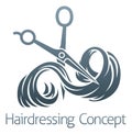 Hairdresser Salon Scissors Cutting Lock Of Hair Royalty Free Stock Photo