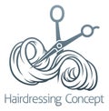 Hairdresser Salon Scissors Cutting Lock Of Hair