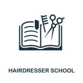 Hairdresser School icon. Monochrome sign from hairdresser collection. Creative Hairdresser School icon illustration for