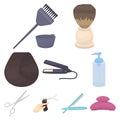 Hairdresser set icons in cartoon style. Big collection of hairdresser vector symbol stock illustration