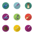 Hairdresser set icons in flat style. Big collection of hairdresser vector symbol stock illustration