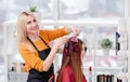 Hairdresser choose color for hair dyeing Royalty Free Stock Photo