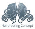 Hairdresser Silhouette Hair Salon Black Man Woman Royalty Free Stock Photo