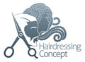Hairdresser Silhouette Hair Salon Black Man Woman Royalty Free Stock Photo