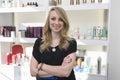 Hairdresser Standing Arms Crossed At Salon