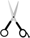 Hairdresser tool for cutting hair, barbershop symbol. Hairdressing scissors with sharp blades