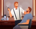At Hairdressers Flat Composition Royalty Free Stock Photo