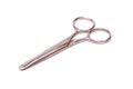Hairdressers' scissors on a white background. Royalty Free Stock Photo