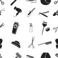 Hairdressery pattern icons in black style. Big collection of hairdressery vector symbol stock illustration