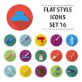 Hairdressery set icons in flat style. Big collection hairdressery vector symbol stock illustration