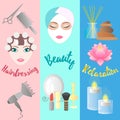 Hairdressing, Beauty, Relaxation. Banner Templates.
