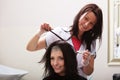 Hairdressing beauty salon. Woman dying hair. Hairstyle.