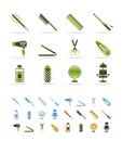 Hairdressing, coiffure and make-up icons Royalty Free Stock Photo