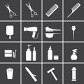 Hairdressing equipment icons